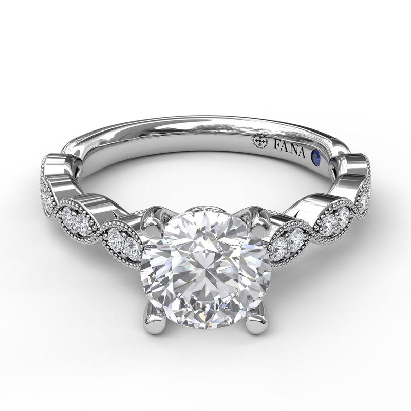 Vintage Marquise Accent Engagement Ring S3584 - TBird