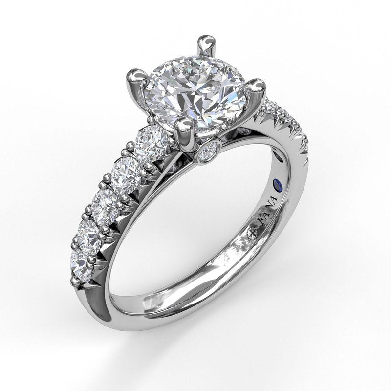 Handset French Pave Diamond Engagement Ring S3684 - TBird