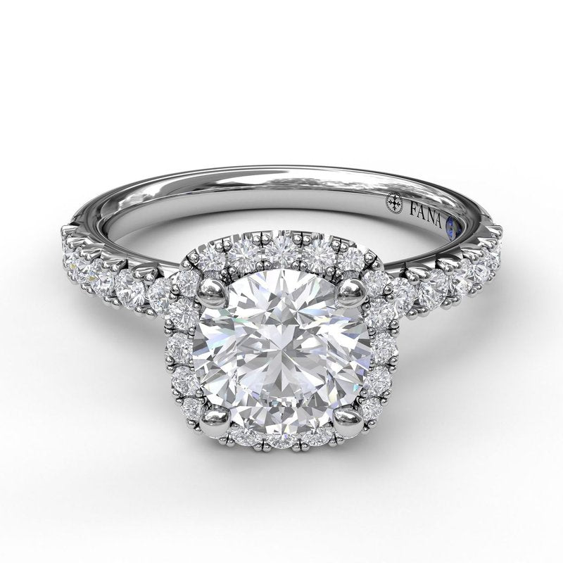 Classic Diamond Halo Engagement Ring with a Gorgeous Side Profile S3817 - TBird