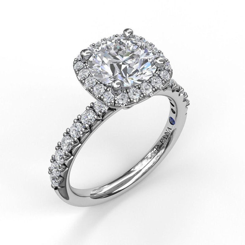 Classic Diamond Halo Engagement Ring with a Gorgeous Side Profile S3819 - TBird
