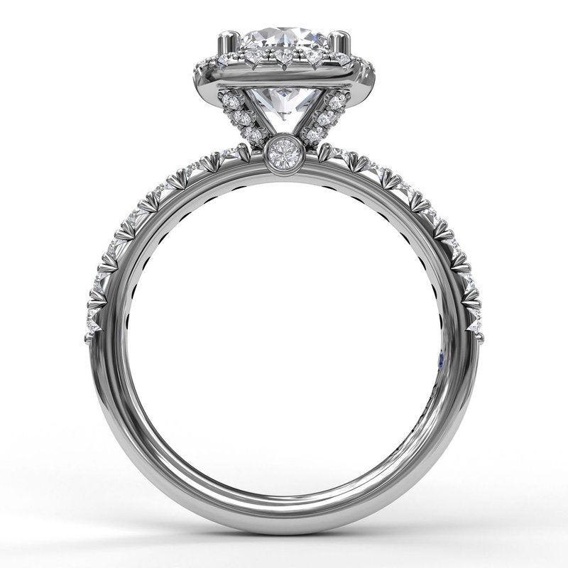 Classic Diamond Halo Engagement Ring with a Gorgeous Side Profile S3819 - TBird