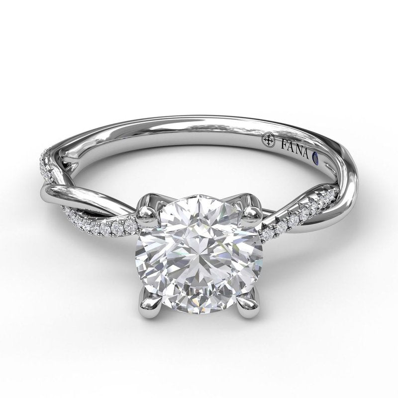 Gold And Diamond Twist Engagement Ring S3901 - TBird