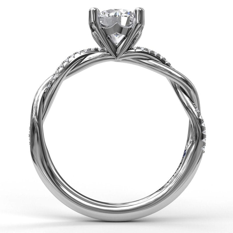 Gold And Diamond Twist Engagement Ring S3901 - TBird