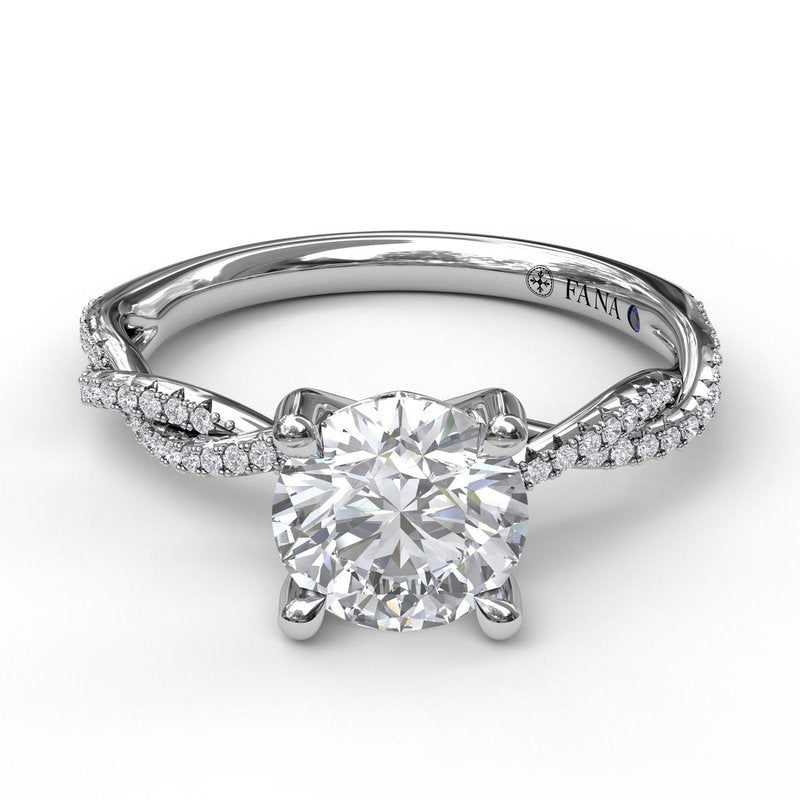 Petite Diamond Twist Engagement Ring S3902 - TBird