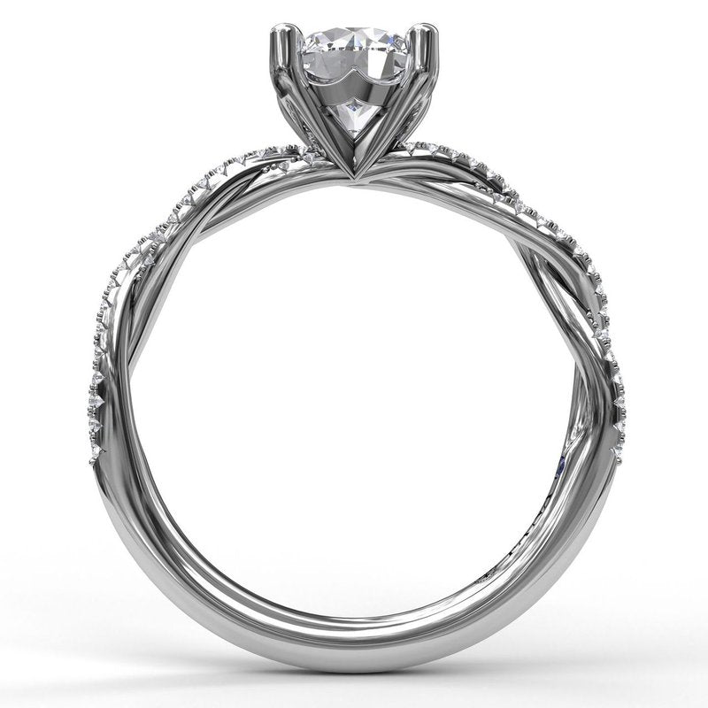 Petite Diamond Twist Engagement Ring S3902 - TBird