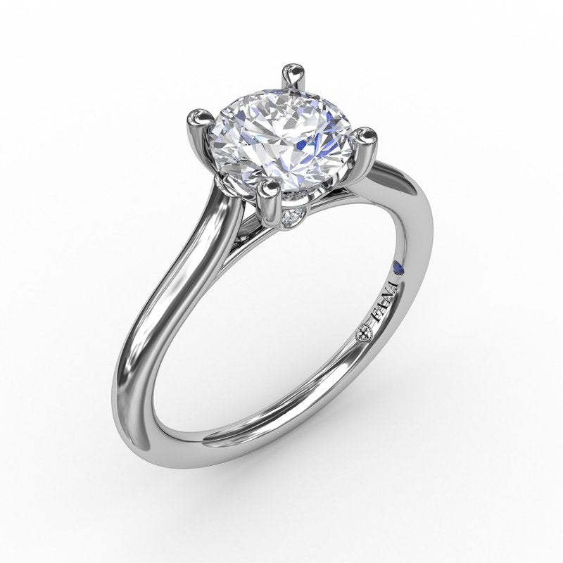 Classic Round Diamond Solitaire Engagement Ring With Cathedral Setting S4014 - TBird