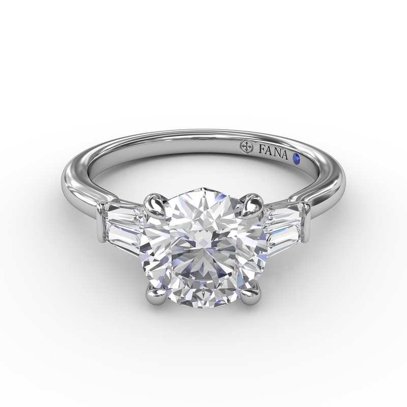 Double Baguette Diamond Engagement Ring S4108 - TBird