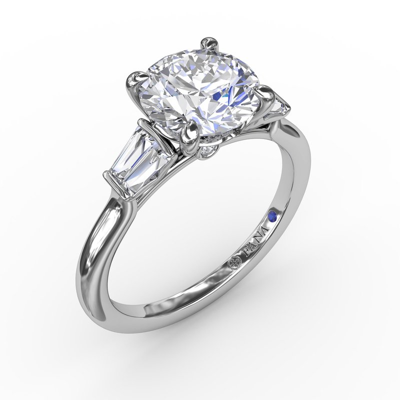 Double Baguette Diamond Engagement Ring S4108 - TBird