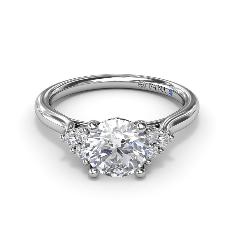 Sophisticated Side Cluster Diamond Engagement Ring S4167 - TBird