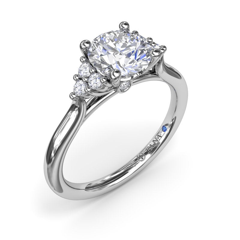 Sophisticated Side Cluster Diamond Engagement Ring S4167 - TBird