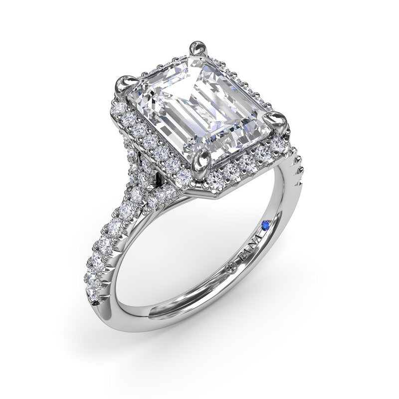 Split Shank Diamond Halo Engagement Ring S4193 - TBird