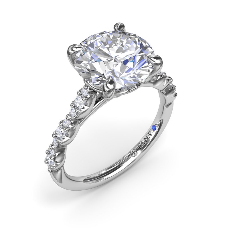 Petite Pave Diamond Engagement Ring S4199 - TBird