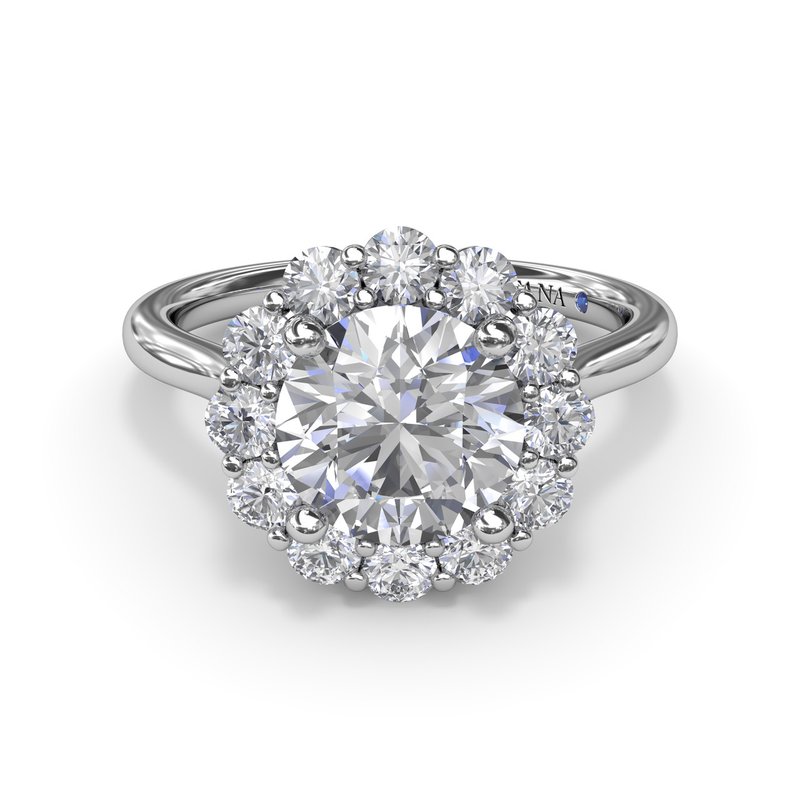 Floral Halo Diamond Engagement Ring S4214 - TBird