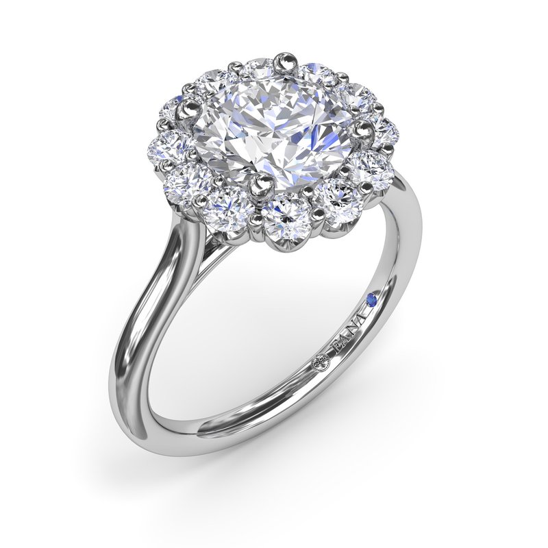 Floral Halo Diamond Engagement Ring S4214 - TBird