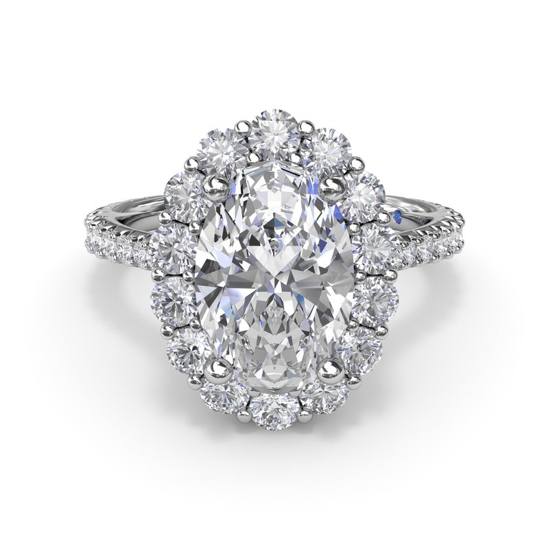 Floral Halo Diamond Engagement Ring S4215 - TBird