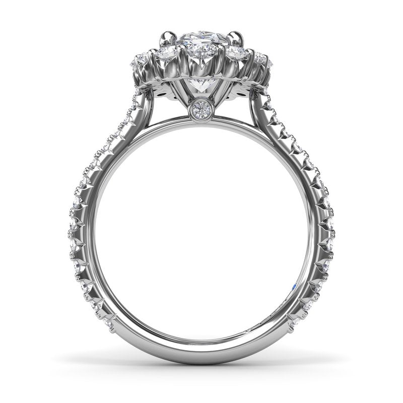 Floral Halo Diamond Engagement Ring S4215 - TBird