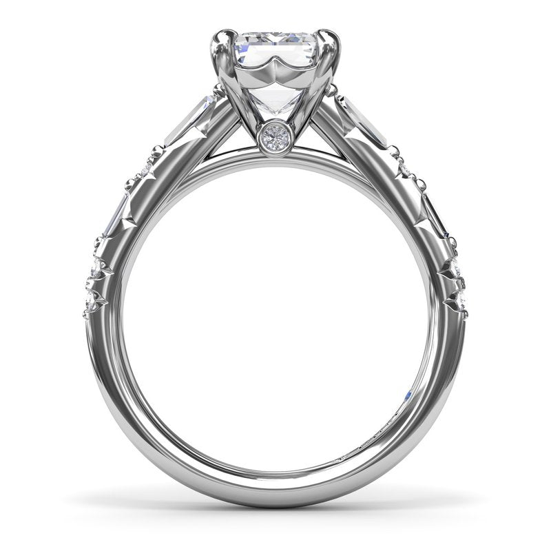 Alternating Baguette and Round Diamond Engagement Ring S4220 - TBird