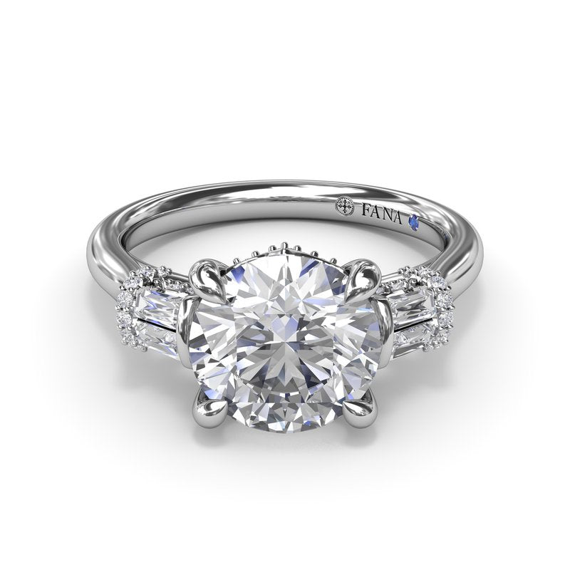 Double Baguette Diamond Engagement Ring S4232 - TBird