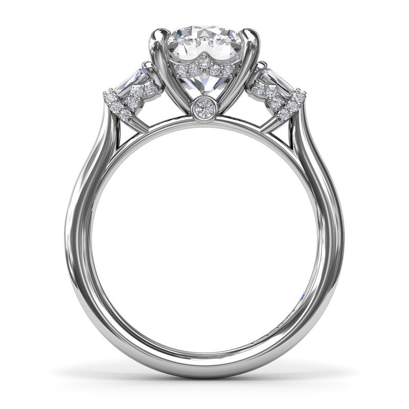 Double Baguette Diamond Engagement Ring S4232 - TBird