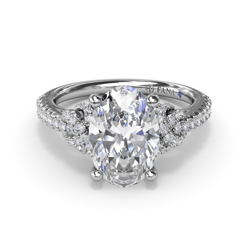 Oval Love Knot Diamond Engagement Ring S4235 - TBird