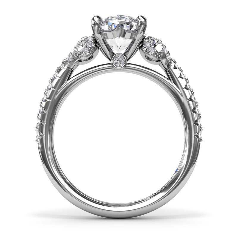 Oval Love Knot Diamond Engagement Ring S4235 - TBird