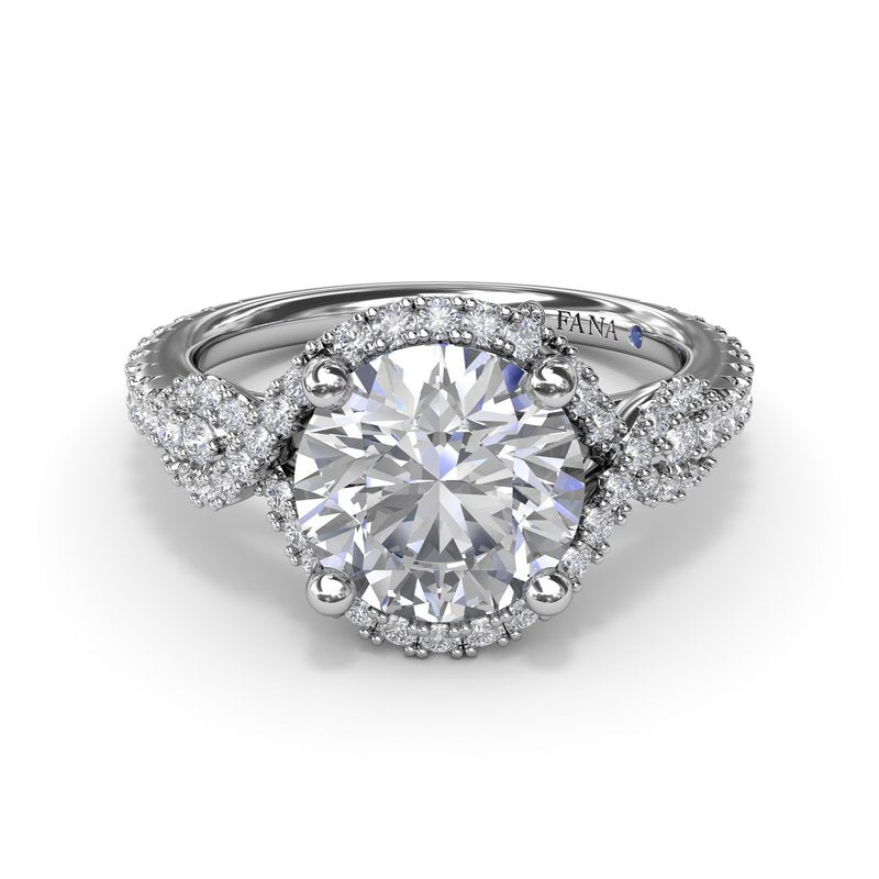 Round Love Knot Diamond Engagement Ring S4242 - TBird