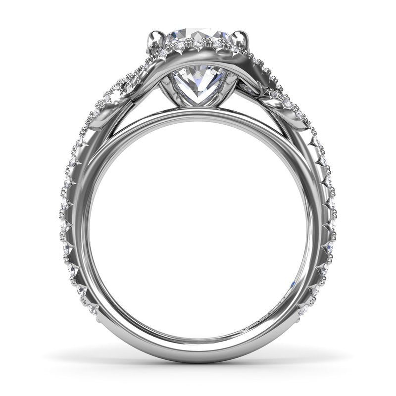 Round Love Knot Diamond Engagement Ring S4242 - TBird