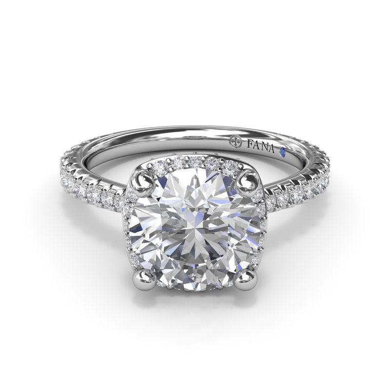 Cushion Cut Diamond Halo Engagement Ring S4254 - TBird
