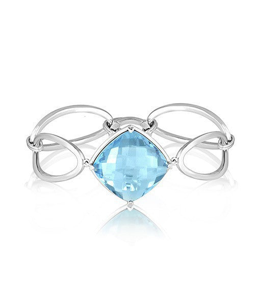 Sky Blue Topaz Bracelet with Oval Links 340-JSA