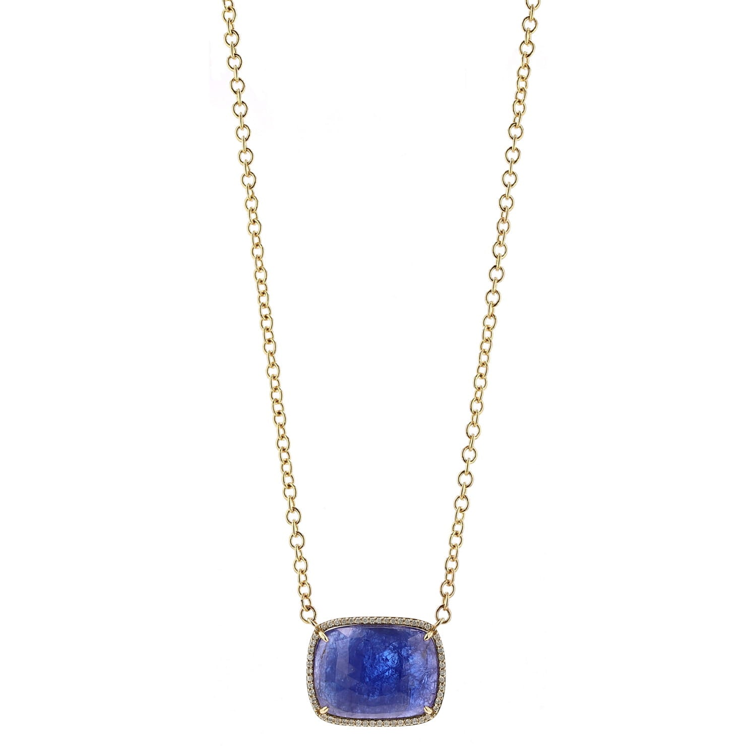 14k Rose Cut Tanzanite and Diamond Necklace  SNG00029 - TBird