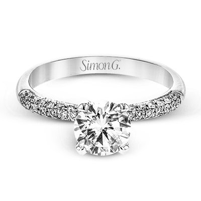 Round-Cut Engagement Ring In Platinum With Diamonds TR431-A