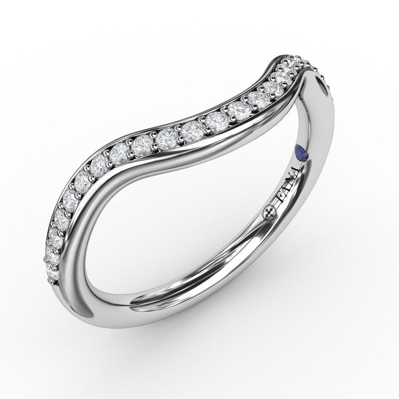 Modern Bead and Channel Set Contour Diamond Band W7232 - TBird