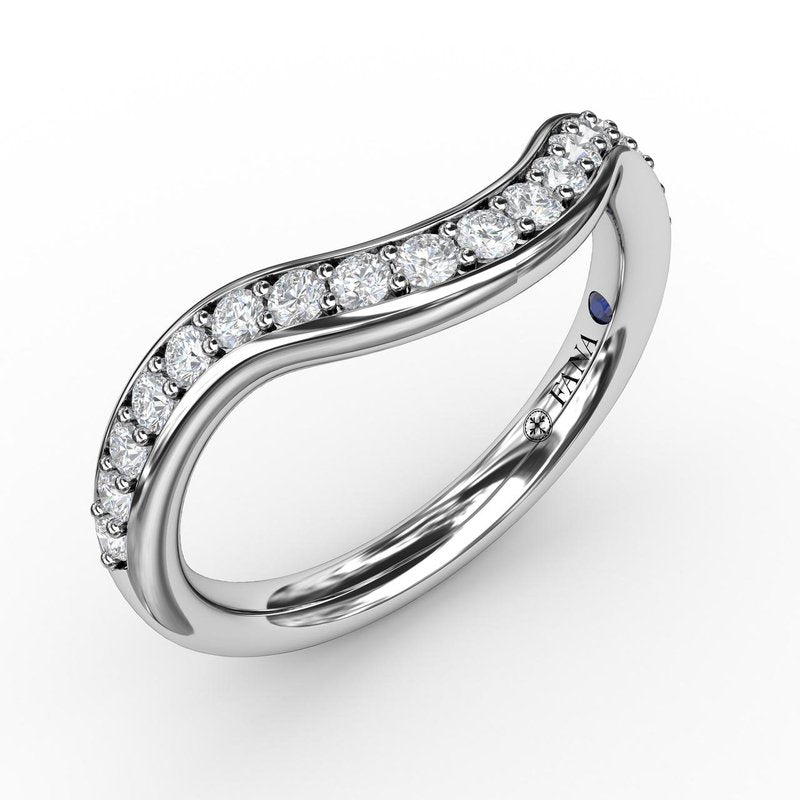 Modern Bead and Channel Set Contour Diamond Band W7233 - TBird