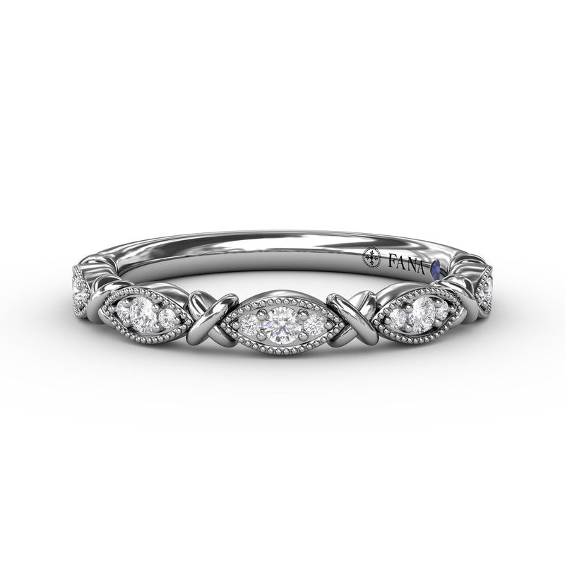 Marquise Diamond Band with Milgrain W7387 - TBird