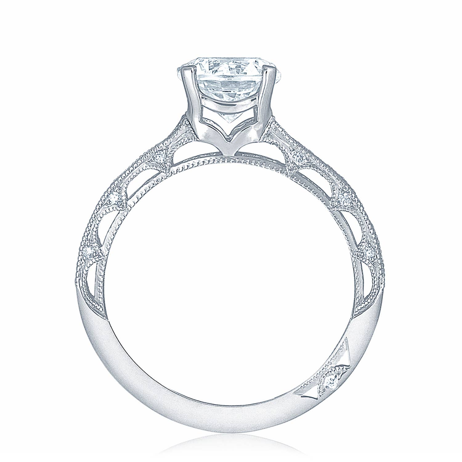 Reverse Crescent | Round Solitaire Engagement Ring 2617RD7