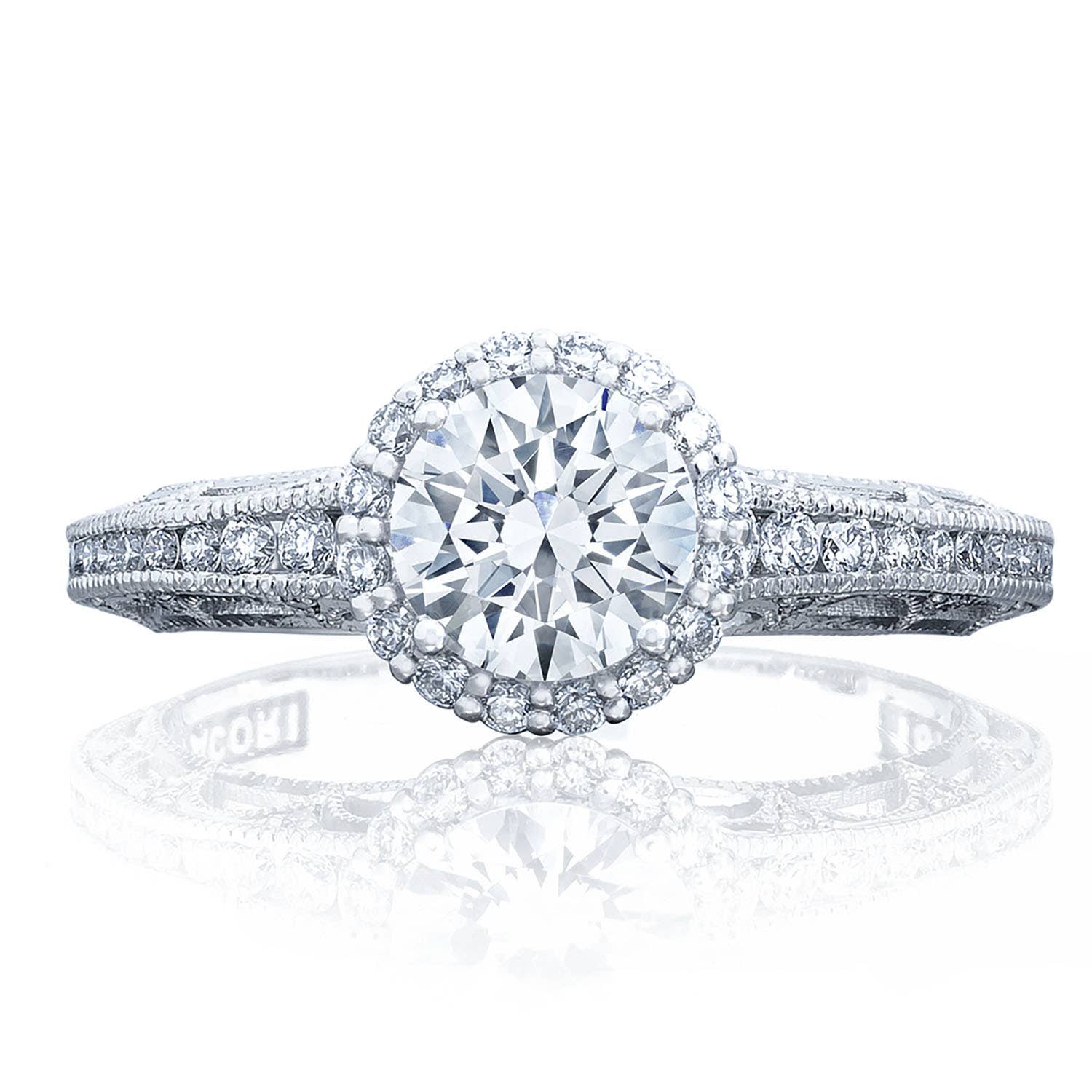 Reverse Crescent | Round Bloom Engagement Ring 2618RD6