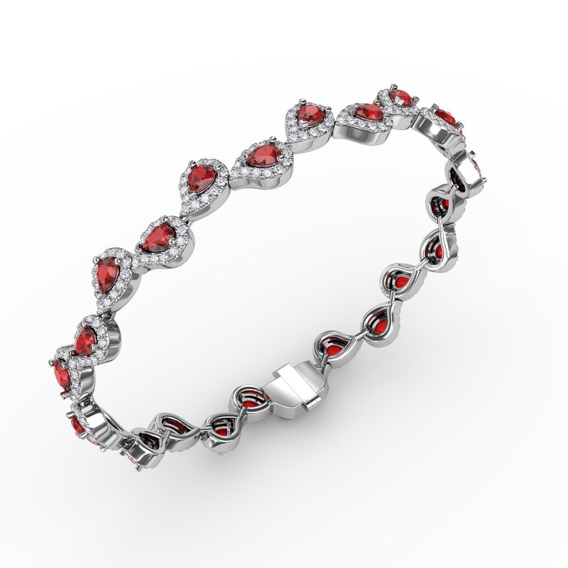 Decorated Ruby and Diamond Bracelet B1601R - TBird