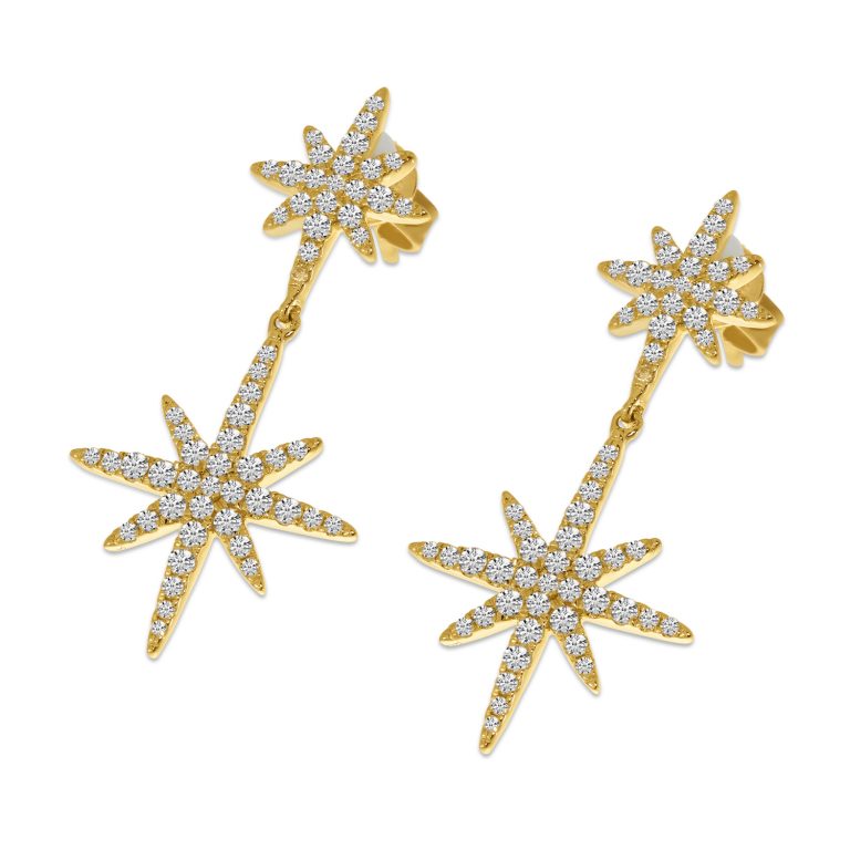 DIAMOND DOUBLE STARBURST EARRINGS E10428