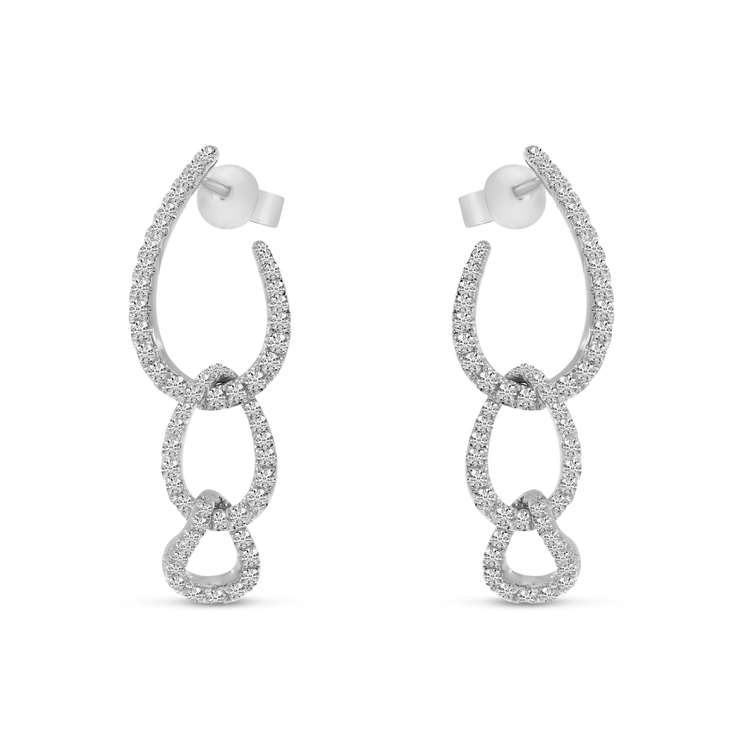 DIAMOND CHAIN LINK DANGLE EARRINGS E10577W