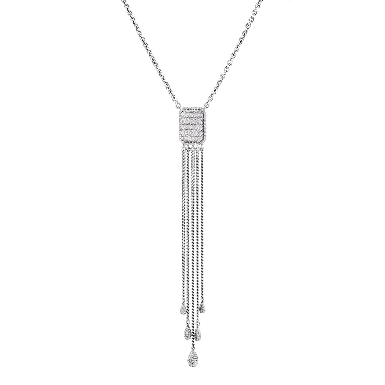 Bolo Style Diamond Fringe Necklace  N0002641 - TBird