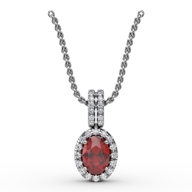 Sophisticated Ruby and Diamond Pendant P1373R - TBird