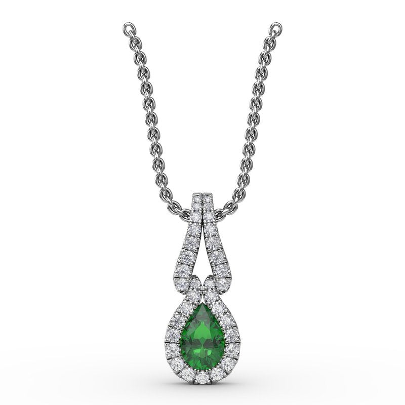 Make A Statement Emerald and Diamond Pendant P1674E - TBird