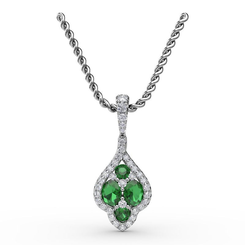 Precious Emerald and Diamond Pendant P1740E - TBird