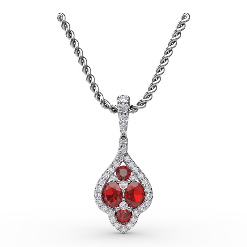 Precious Ruby and Diamond Pendant P1740R - TBird