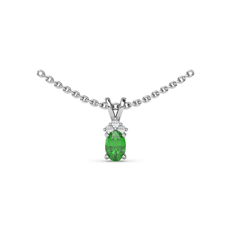 Oval Emerald and Diamond Pendant P1857E - TBird