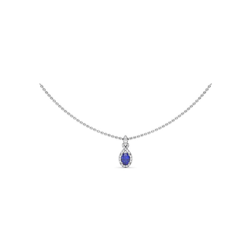 Love Knot Sapphire and Diamond Pendant P1884S - TBird