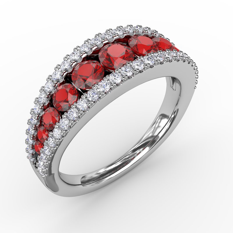 Walk This Way Ruby and Diamond Ring R1348R - TBird