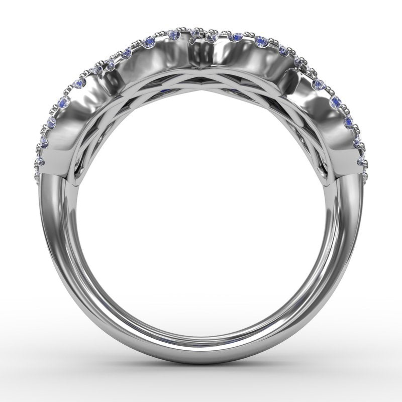 You And Me Sapphire And Diamond Interweaving Ring R1370S - TBird