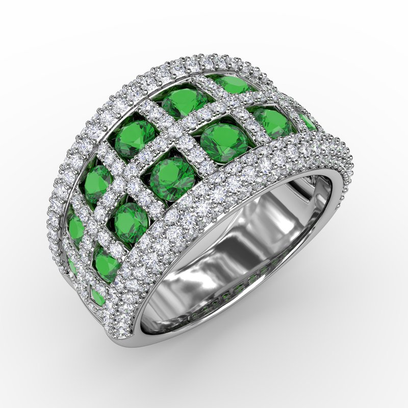 Bold and Beautiful Emerald and Diamond Ring R1541E - TBird