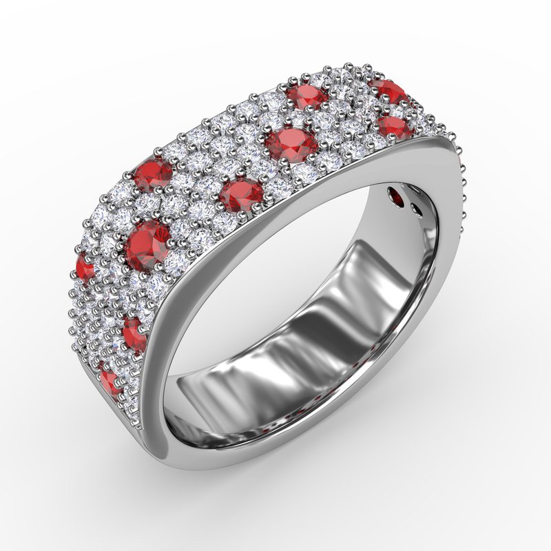 Under the Stars Ruby-Speckled Diamond Ring R1632R - TBird